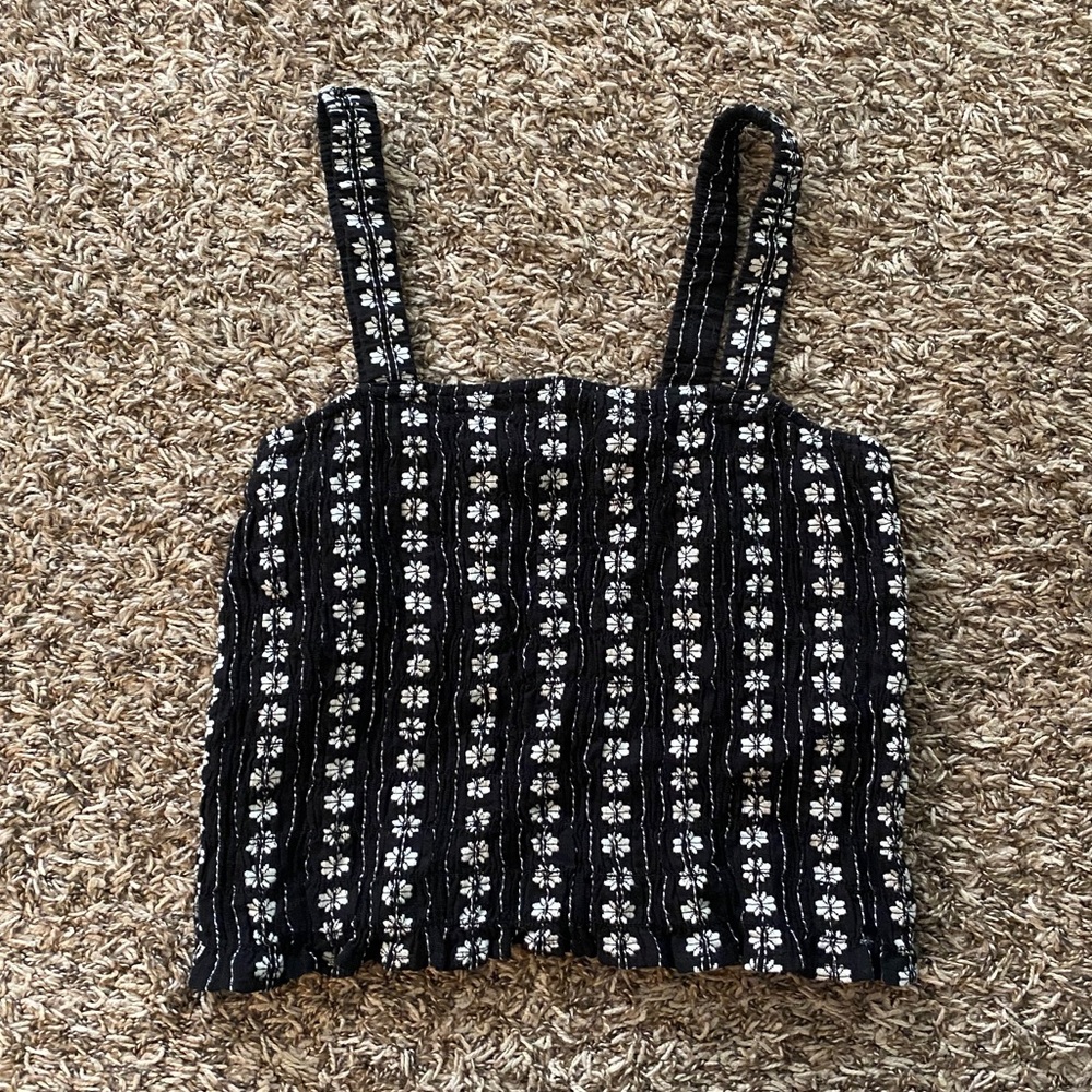 American Eagle Cropped Square Neck Tank Top